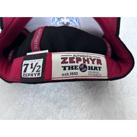 DePaul Blue Demons Fitted Hat Wool USA Size 7 1/2 Vintage Logo Black Cap - Picture 3 of 3